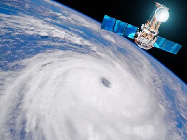 Satellite tracking a hurricane - Photo