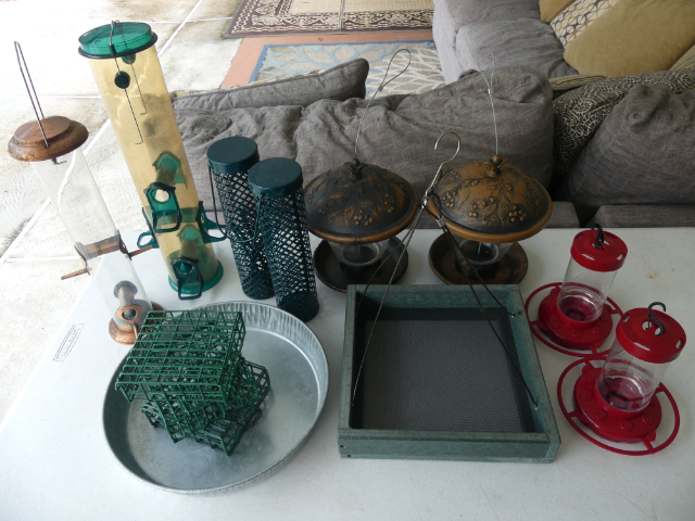 Clean Bird Feeders Ready To Refill Photo